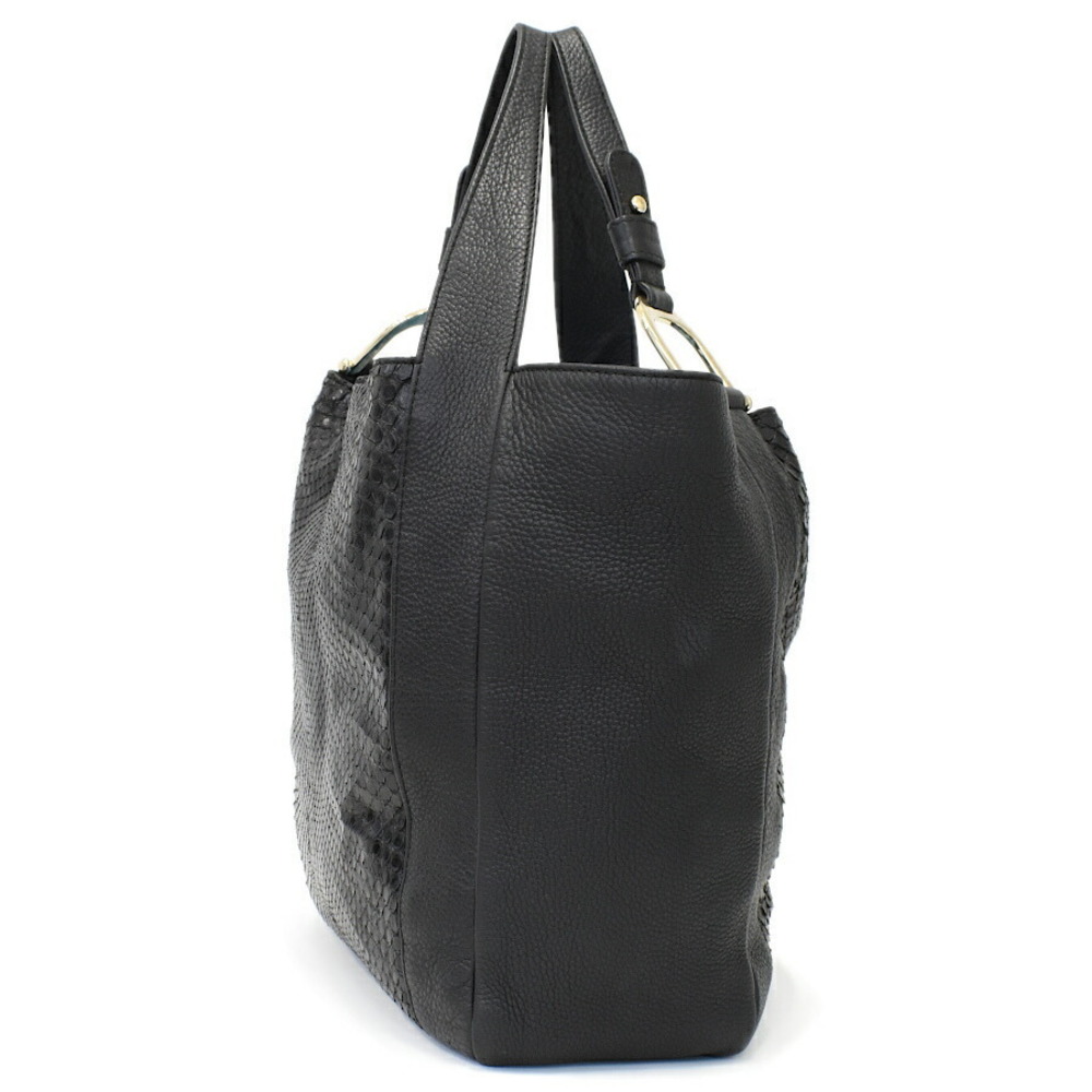 Gucci Shoulder Black Python Leather Bag - image 1
